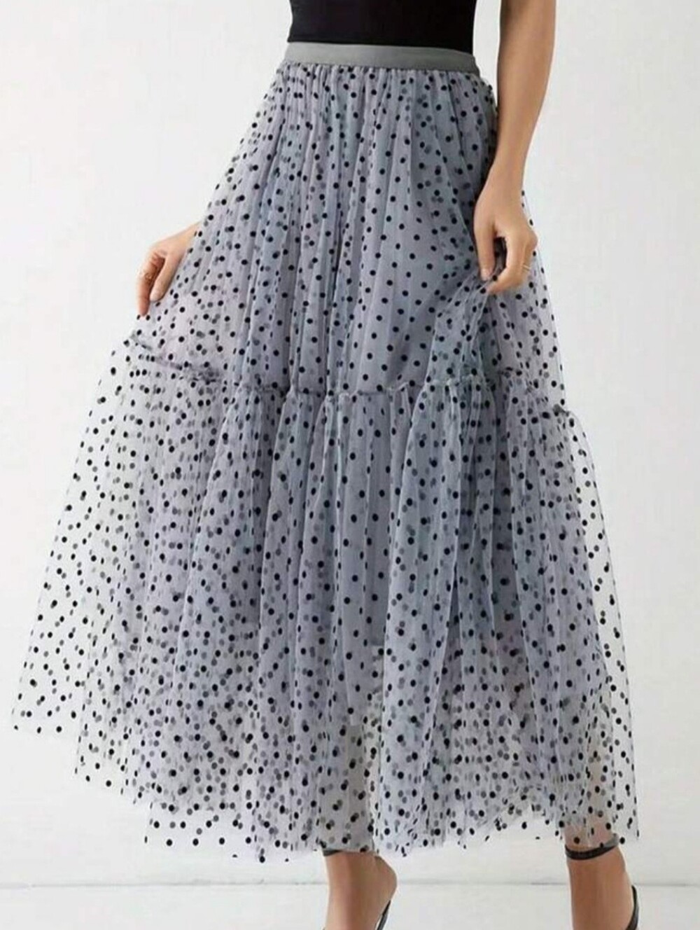 Chicwish Midi Tulle Skirt Polka Dot Nwt New S/M